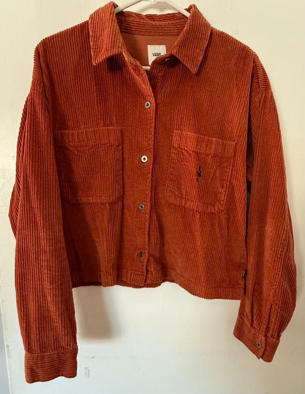 Vans Burnt Orange Cropped Corduroy Shacket Jacket - Size M